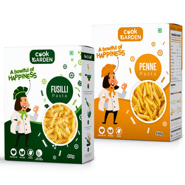 Semolina Combo Fusilli & Penne Pasta | High Protein Healthy Diet | Maida Free & Cholesterol Free | 850g